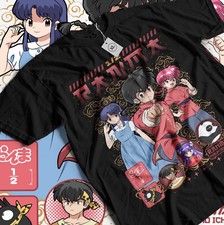 Ranma 1/2 T-shirt Shampoo Rumiko Takahashi Girl Kawaii Funny Anime Tee Black