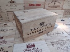 Wooden Wine Box Crate ~ Taylors 1985 Vintage Port ~ Storage, Genuine