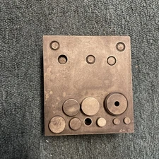 Vintage Large Disc Cutter Eight Punches Various Sizes (2 Total Missing)