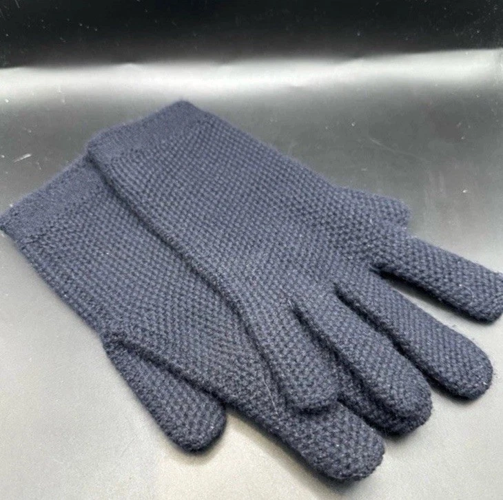 Loro Piana Navy Cashmere Gloves