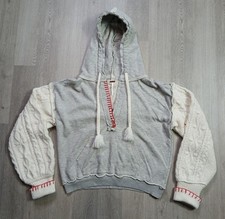 Free People Contrast Knit Hoodie Size Large PLEASE READ