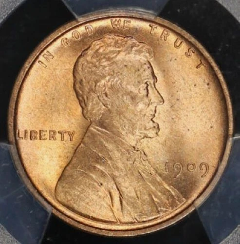 1909 VDB LINCOLN WHEAT CENT PCGS MS 64 RED BRIGHT FULL RED WITH NO SPOTS, GREAT