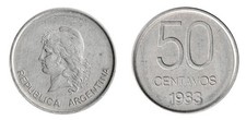 Argentina 50 Centavos, 1983, KM #90, XF-Extremely Fine