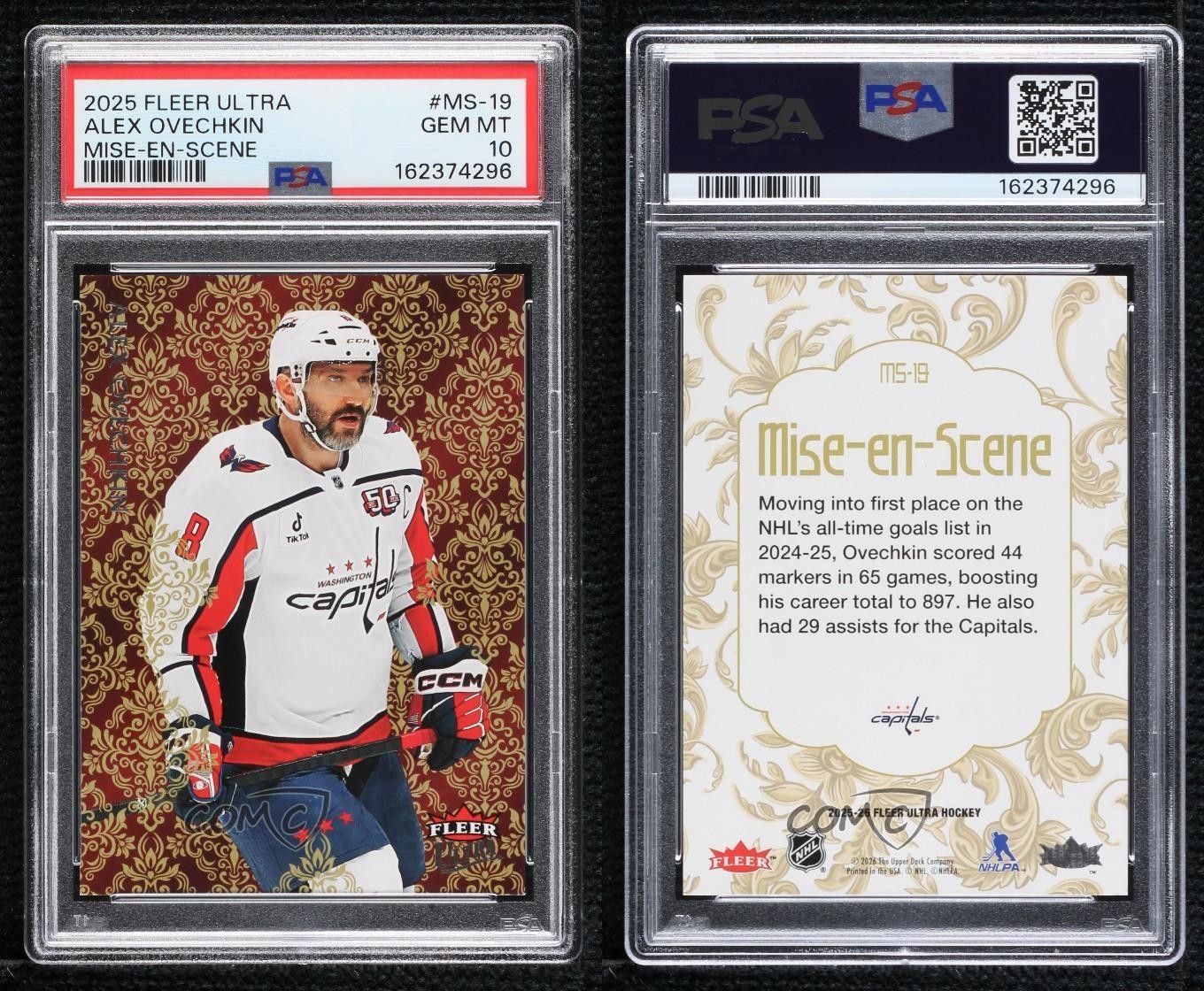2025-26 Upper Deck Fleer Ultra Mise-en-Scene Alex Ovechkin #MS-19 PSA 10 GEM MT view 3