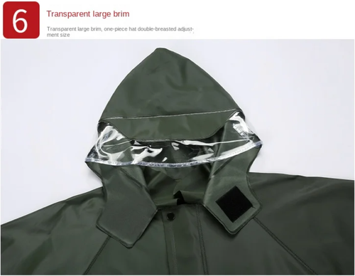 Men Waterproof Raincoat Heavy Duty Rain Coat Hooded Jacket & Pants Outdoor Gear - Picture 15 of 24