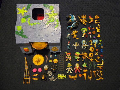130 pc Moose Toys Treasure X Parts Lot Playset, Hunter Figures, Weapons Treasure