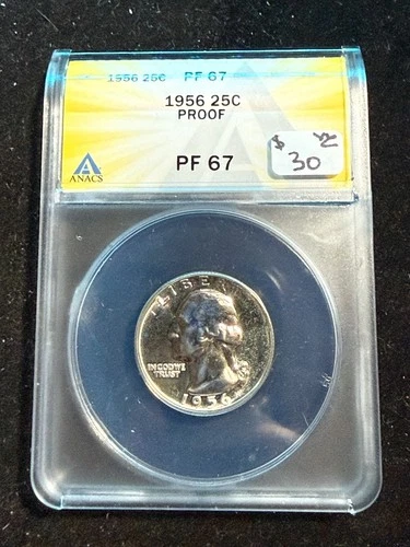 1956 WASHINGTON QUARTER ANACS PF 67 828