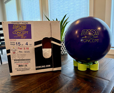 Storm Concept Purple 15 lb 4 oz Pearl Reactive Sym Core Drilled USBC Ball