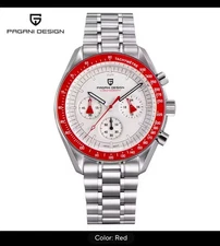 Pagani Design Speedmaster - Red/White Chrono VK63 Japan Quartz - Sapphire