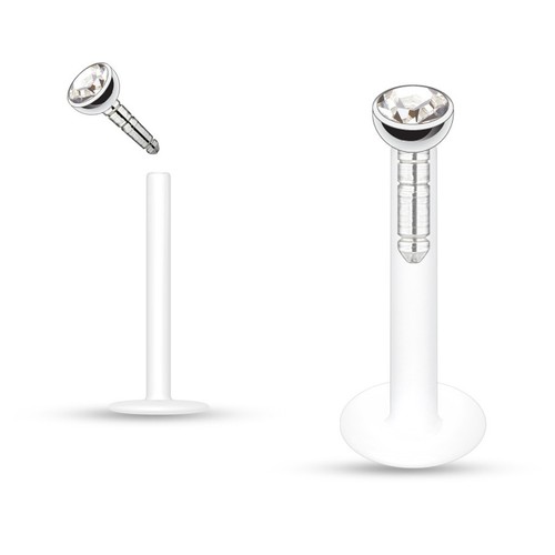 Steck Labret Monroe mit Press Fit Edelstein 16GA - Bild 3 von 13