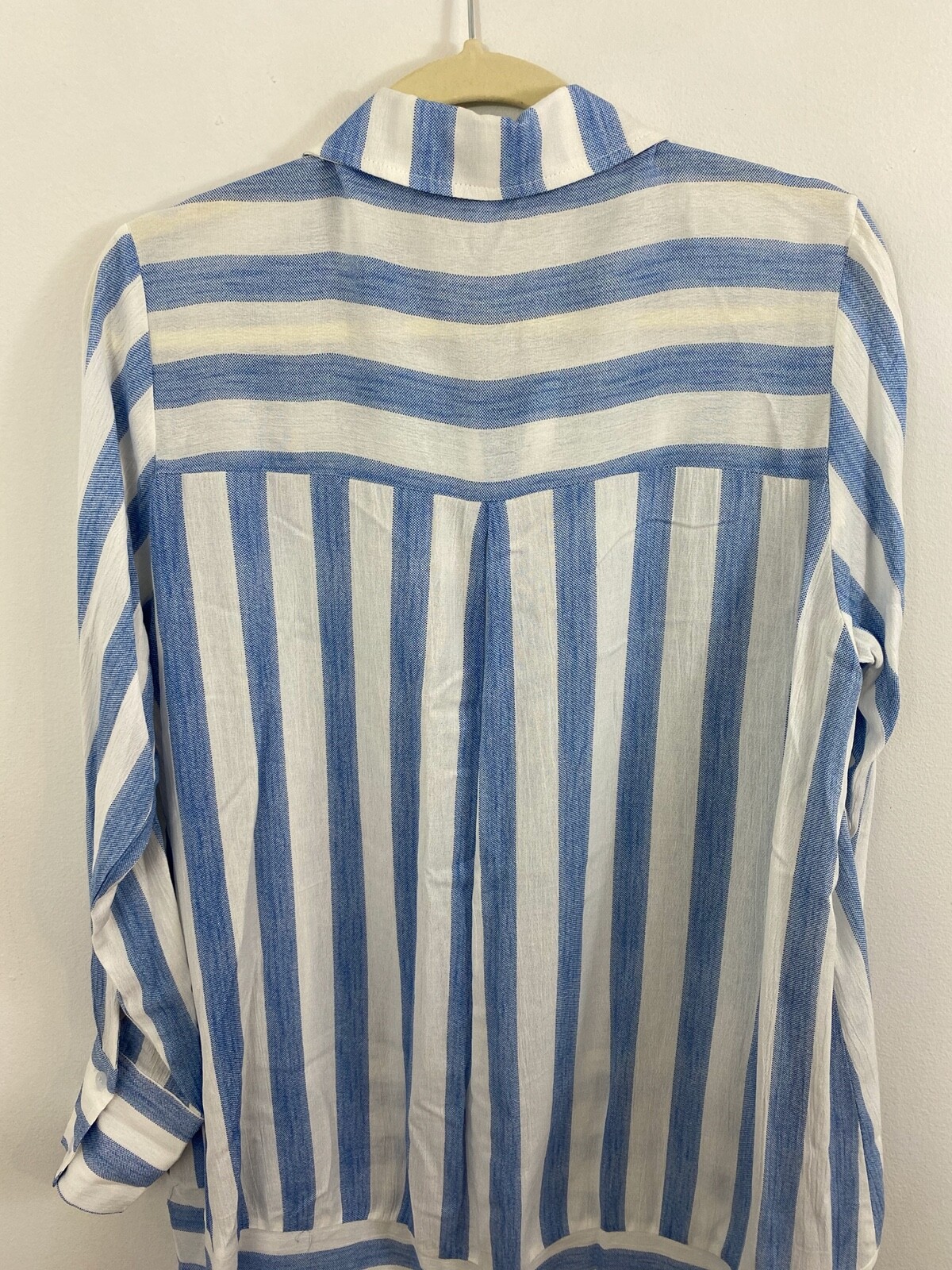 ClothesHead Blue Striped Button Front Collared Sh… - image 5