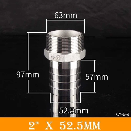 Stainless Male Thread Pipe Fitting x Barb Hose Tail Connector BSP 1/8" to 4" - Bild 48 von 86