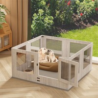 Whelping Box with Waterproof Pad Heavy Duty Dog Puppy Pen Clear Acrylic Pet Cage 6
