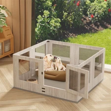 Whelping Box with Waterproof Pad Heavy Duty Dog Puppy Pen Clear Acrylic Pet Cage