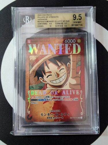 BGS 9.5 Monkey D. Luffy ST01-012 SR OP03 Wanted Alt Art ONE PIECE  Japanese - Picture 1 of 2