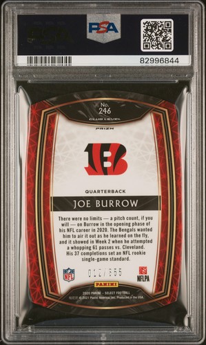 2020 Panini Select #246 Joe Burrow Rookie Die-Cut Copper Prizm /355 PSA 9 - Bild 2 von 2