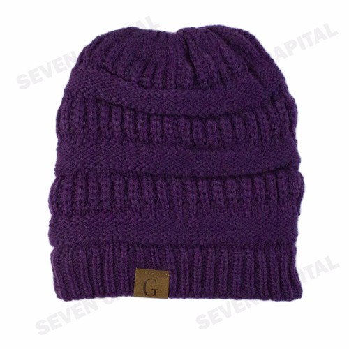 CAMOLAND Fleece Slouchy Beanie - Winter Cotton Ski Hat Unisex, Baggy Stretch Fit With Ponytail Hole - View #8