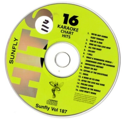 Sunfly Karaoke Hits Volume 187 16 Massive Hits CDG187