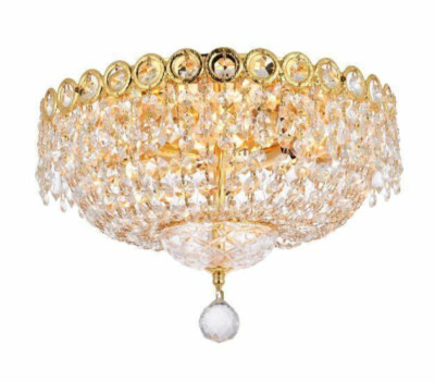 Chandelier Crystal Flush Mount Light Kitchen Bedroom Hallway Dining Room 14''