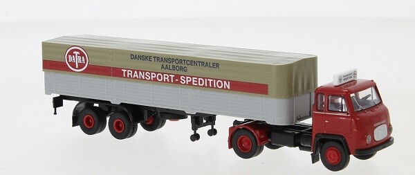 Brekina 85172 - 1/87 Scania LB 76, Datra, Flatbed Trailer, 1962 - New