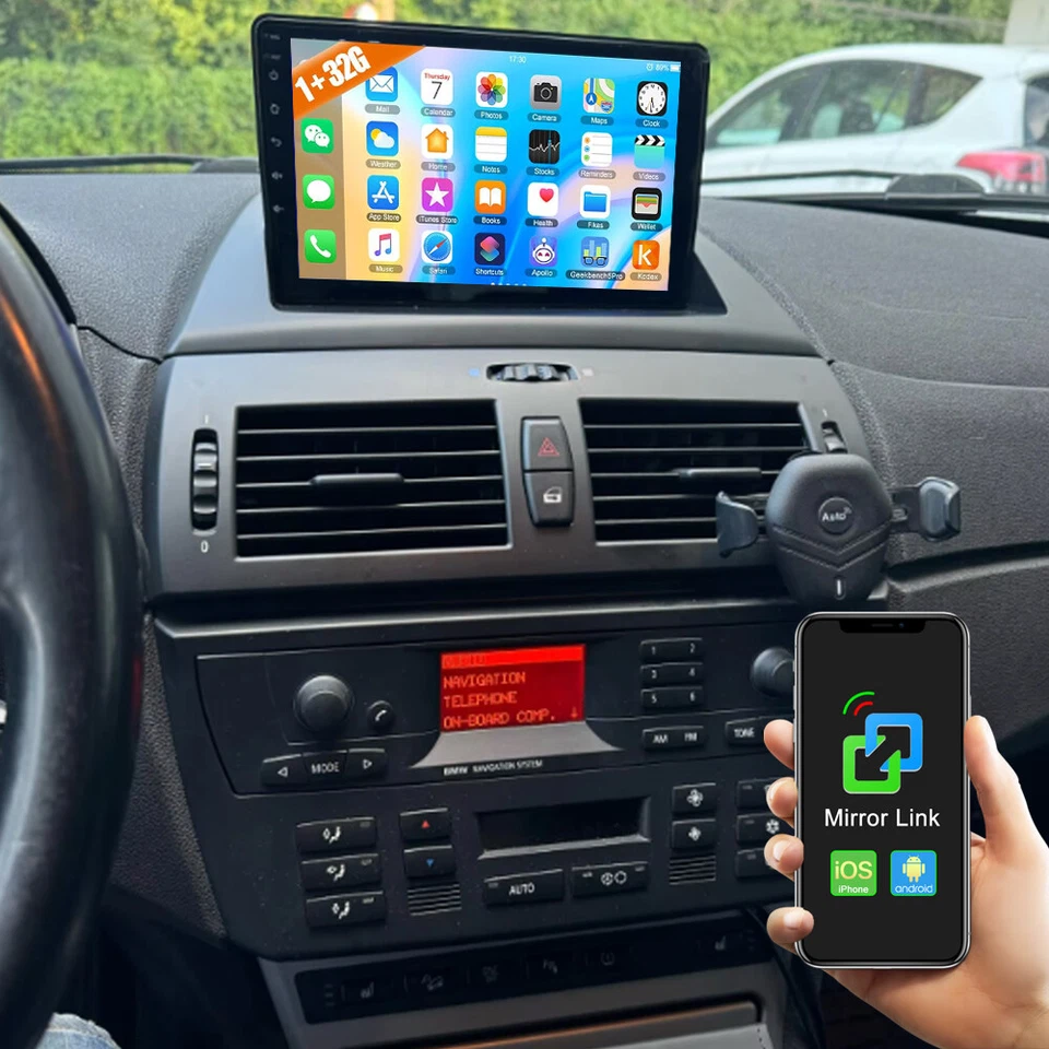 RACRDO Per BMW X3 E83 2004-2010 2+32GB 9" Autoradio Android 15 Carplay GPS Navi WIFI BT