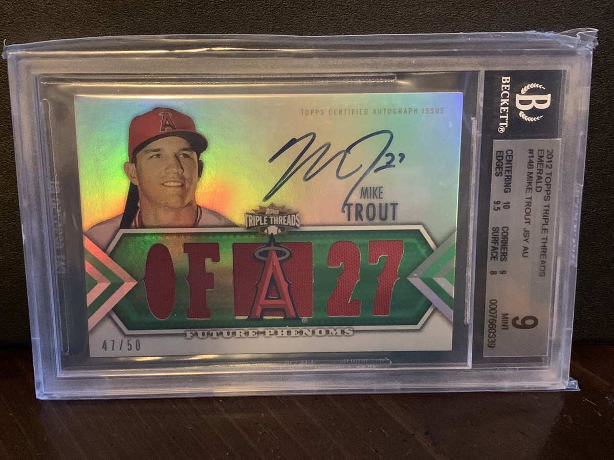 Mike Trout 2012 Topps Triple Threads Emerald Jersey 47/50 BGS 9 