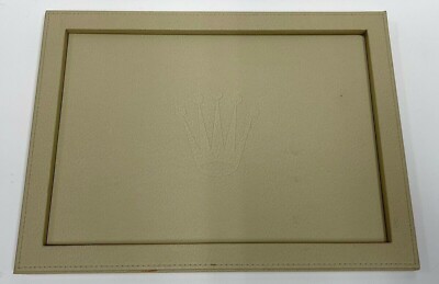  Rolex Crown Faux Leather Beige Presentation Watch Tray and Pad 