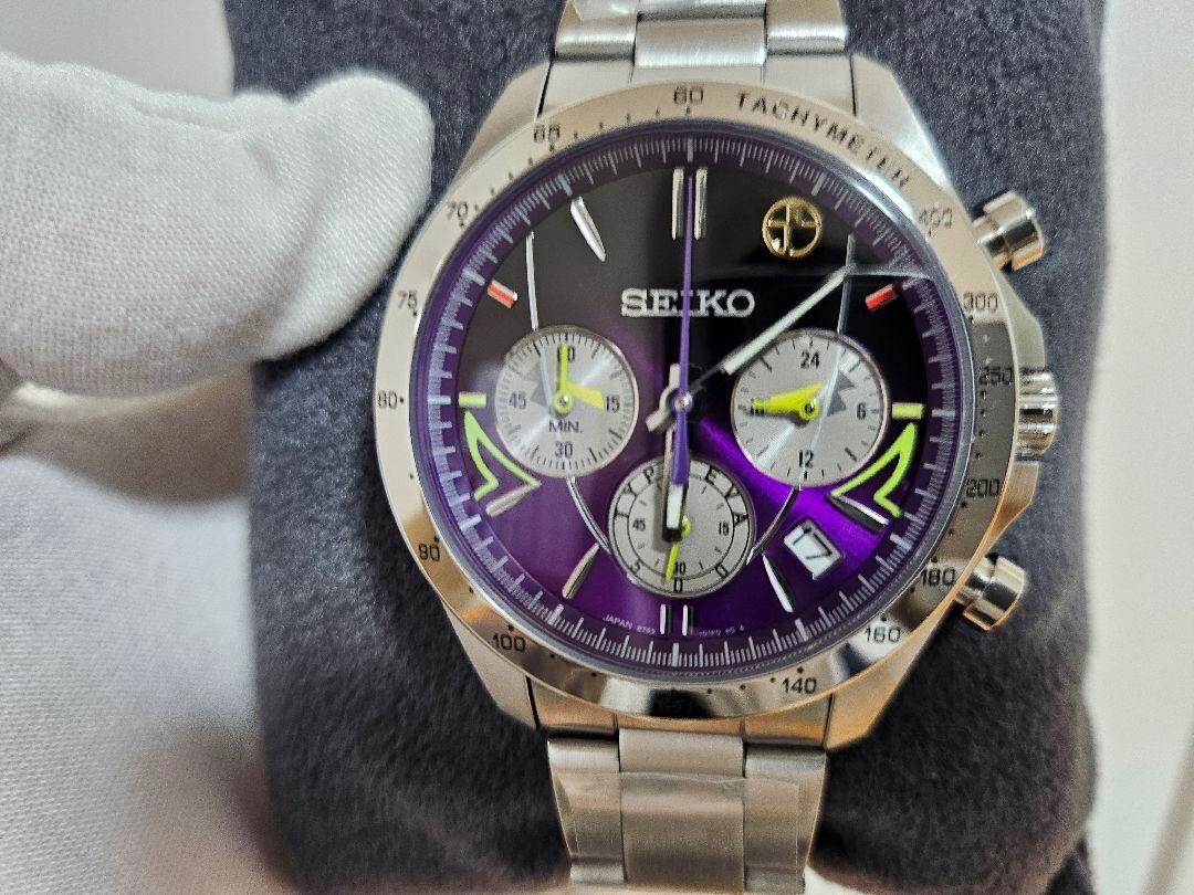 SEIKO × Evangelion 25th anniversary wristwatch working Unused Mens