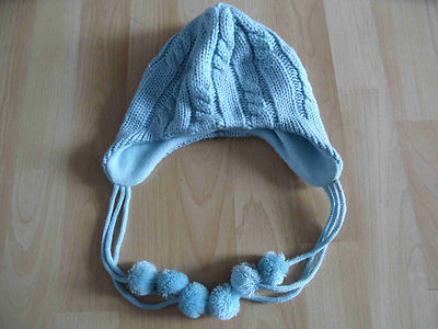 ERGEE beautiful light blue cable knit hat size 51/53 excellent OA1214