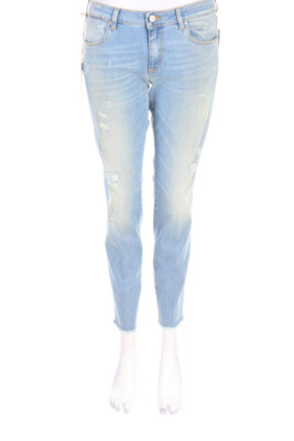 MAURO GRIFONI Skinny-Jeans Destroyed Logo Application W29 grey blue NEW