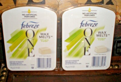 Febreze One LEMONGRASS & GINGER Scent 2 Packs 6 Soy Wax Melts = 12 Total Tarts
