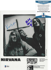 NIRVANA (KRIST NOVOSELIC & CHAD CHANNING) SIGNED 8x10 PHOTO E BECKETT COA BAS