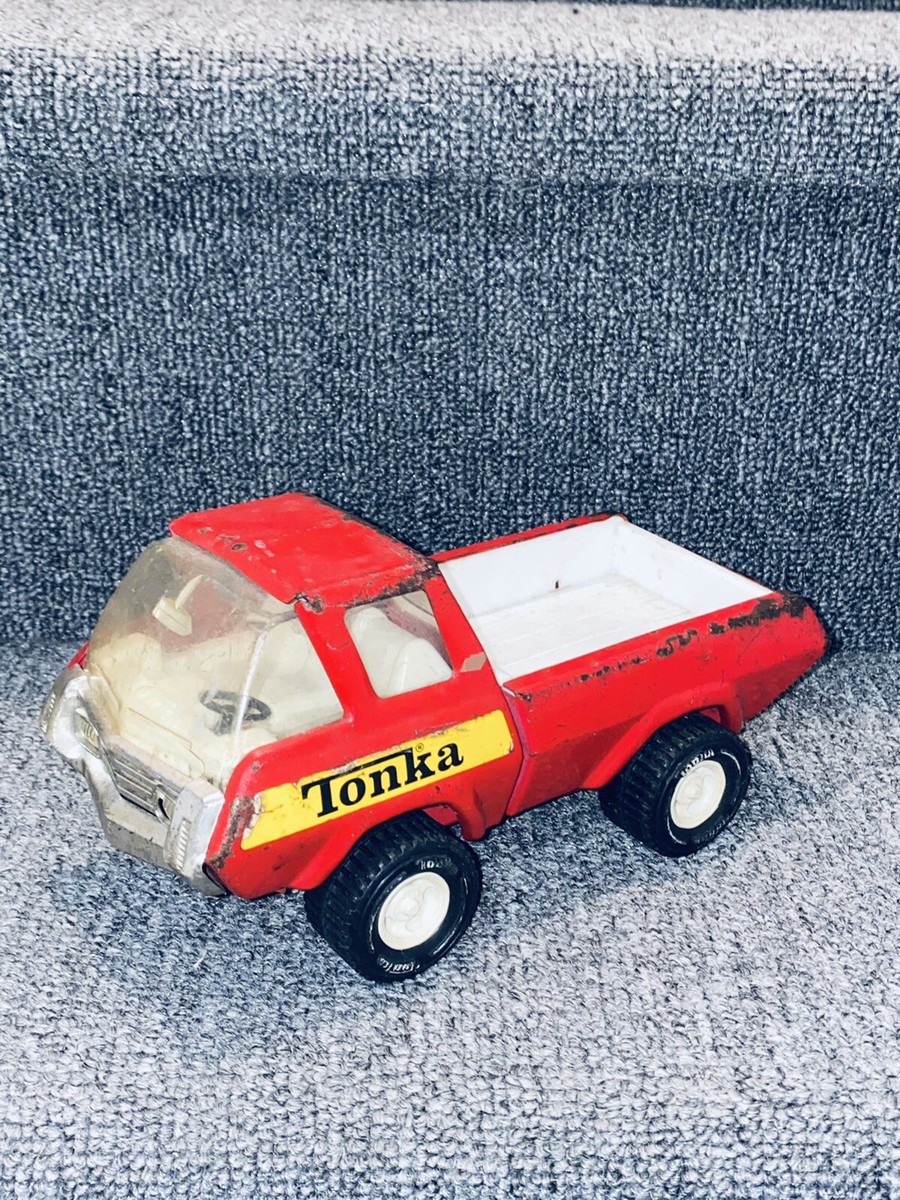 60s Vintage 1960s Tonka Dump Pickup Truck Red Yellow Pressed Metal