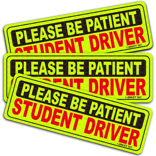 3 Pcs Car Bumper Sticker Decal Student Driver Magnet Car Signs Please Be Patient - Picture 2 of 9