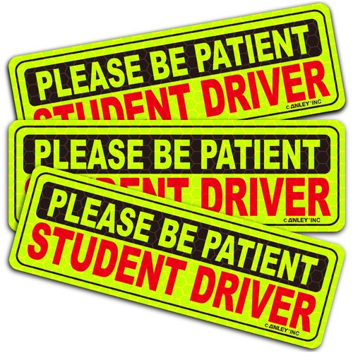 3 Pcs Car Bumper Sticker Decal Student Driver Magnet Car Signs Please Be Patient - Picture 1 of 9