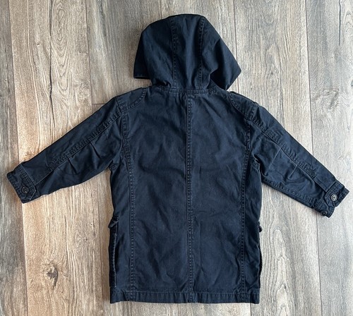 Gap Kids Jacket SZ 4/5 (XS) Coat Navy Blue Hooded Military Style Canvas Lined - Picture 11 of 12
