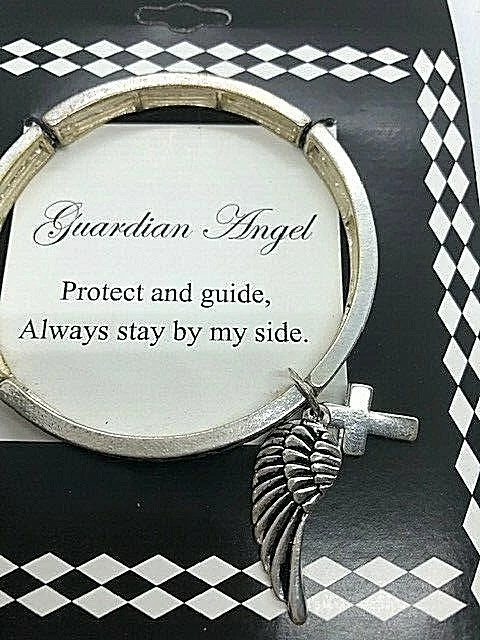Angel wing bracelet engraved deals