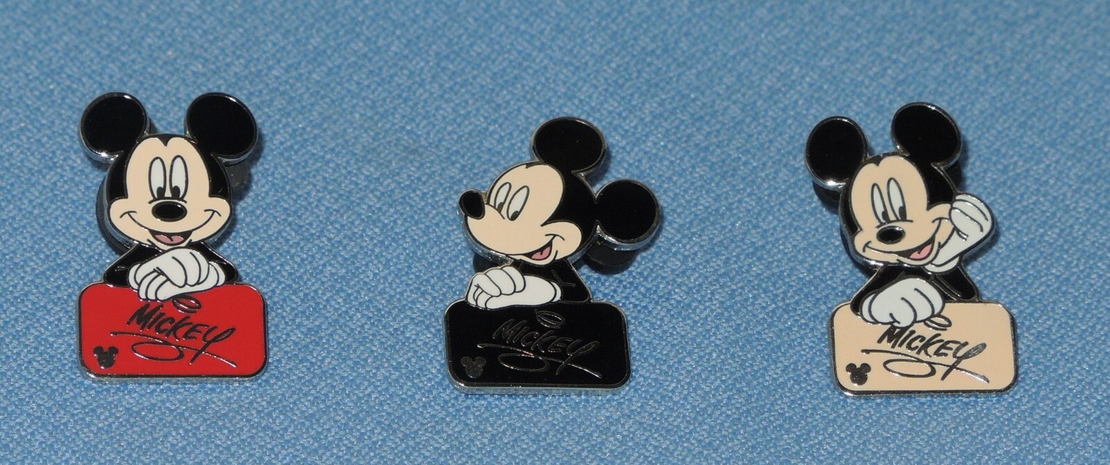 Disney 2006 Hidden Mickey Autograph  Red 41795, Beige 41187, Black 42027 Pins