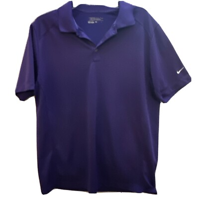 Purple Nike Tour Performance Dry-Fit Athletic Golf Polo Shirt Top