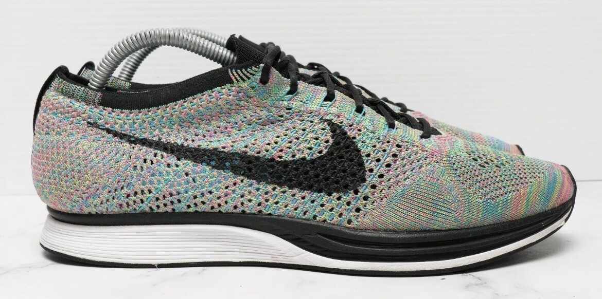 Nike Flyknit Racer Rare Multi Color Lightweight Runner Mens Size 13 Fast Ship image 9