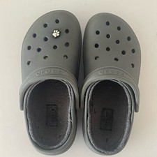 Crocs Classic Lined Unisex Black Slip-On Faux Fur Clogs Men Size 4 Women Size 6