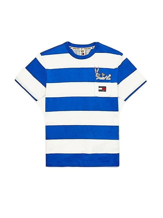Tommy Jeans X Looney Tunes Colab XXl Bule And White Tshirt super rare