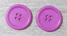 purple large plastic sewing buttons 4 holes 1 1/8 inch 2pc