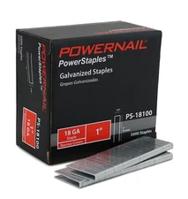 Powernail PS18100 18 Gauge 1” Length 1/4" Narrow Crown Staples (50,000 ct)