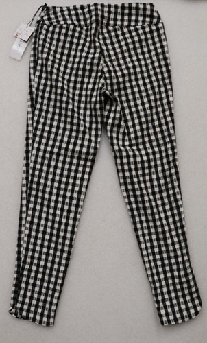 LISETTE L WOMEN'S SIZE 2 BLACK & WHITE PANTS PULL ON ANKLE SLIT STRETCH - Picture 4 of 9
