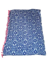 LILLY PULITZER Resort Infinity Loop Scarf Swizzle Taverna Tile Print Pink Tassel