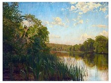 Landscape River Reed Water C. Zacho Accent Tile Mural Kitchen Backsplash Ceramic