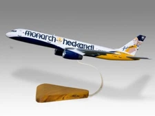 Boeing 757-200 Monarch Desk Wood Airplane New Model Large Scale 1/100