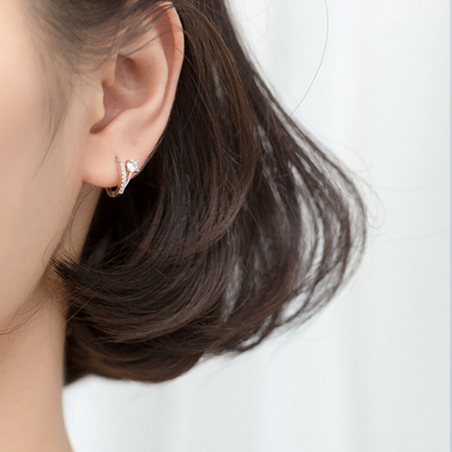 Orecchini A Cerchio In Argento Sterling | Orecchini A Lobo Da