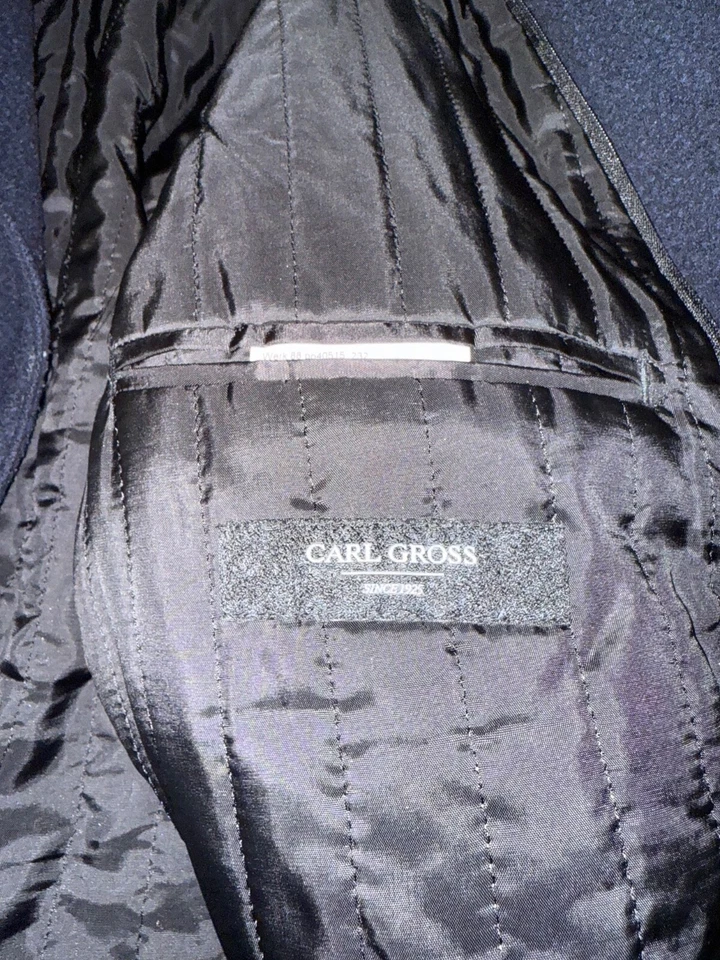 Carl Gross Navy Wool Overcoat 44R  - Image 3 of 4